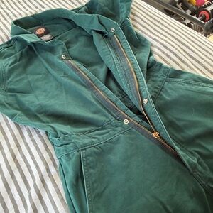 Dickies Green Utility Coverall with Gold Zipper